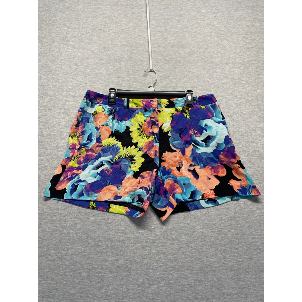 Worthington Shorts Womens 14 Multi Floral Print Modern Fit Casual Boho Hippie